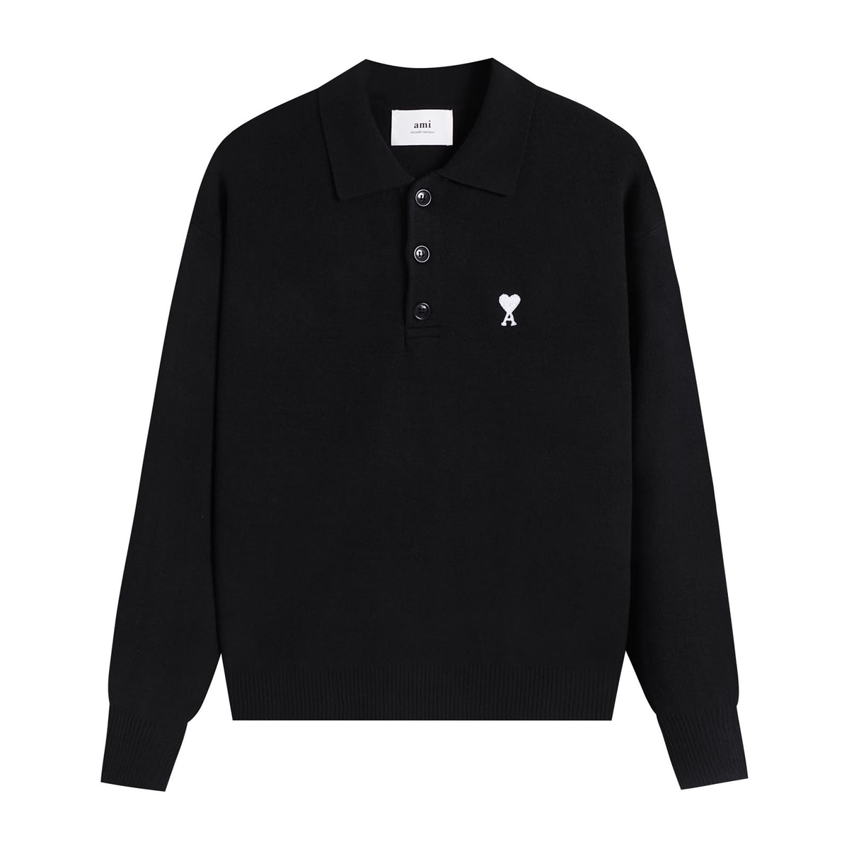 Ami Buttoned Jumper - Black