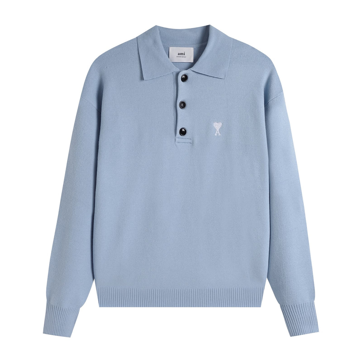 Ami Buttoned Jumper - Sky Blue