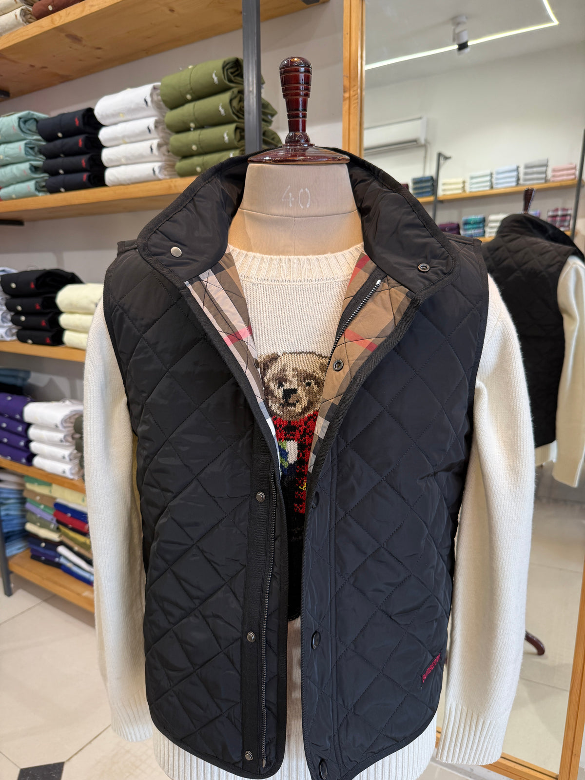 BURB Quilted Vest Jacket - Black - view 2