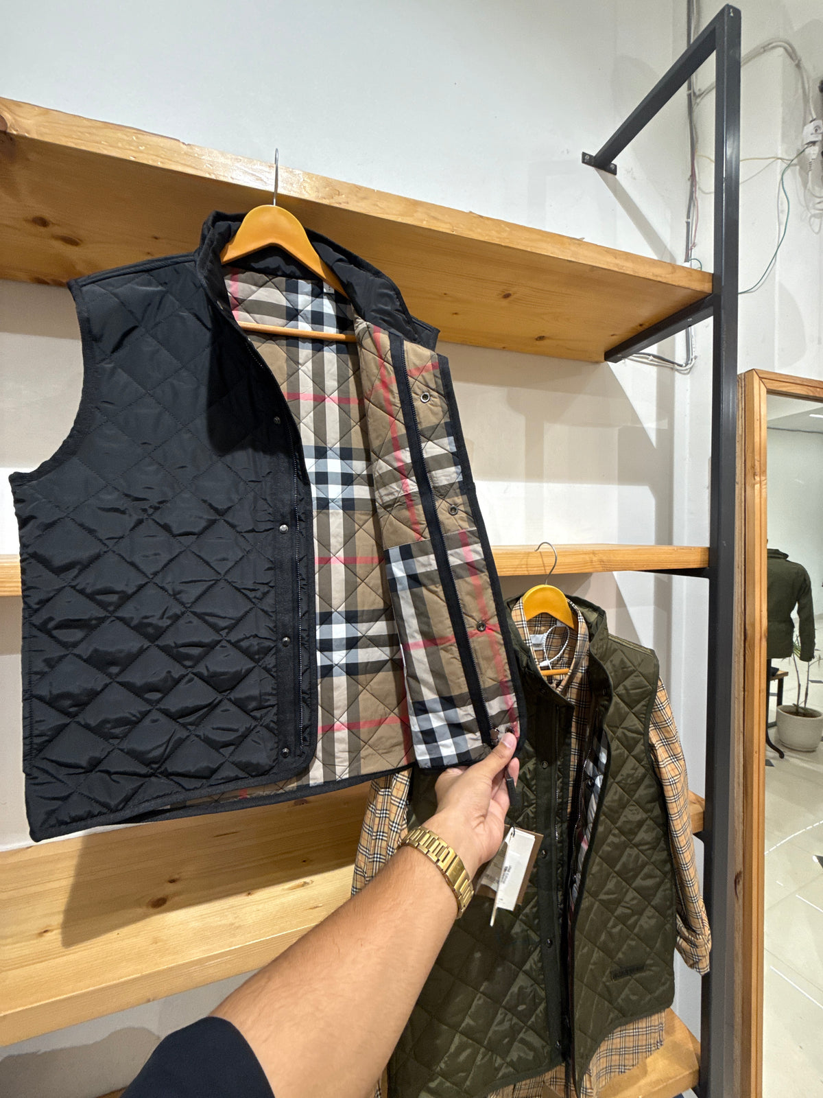 BURB Quilted Vest Jacket - Black - view 3