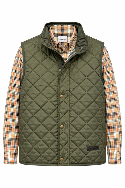 BURB Quilted Vest Jacket - Green
