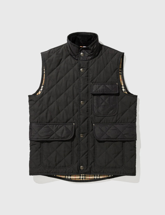 BURB Three Pocket Quilted Jacket - Black