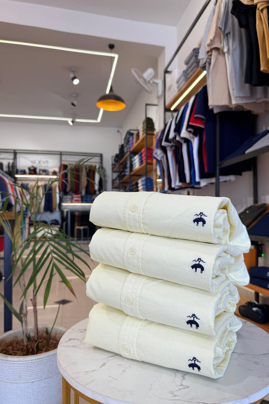 B Oxford Shirt - Cream Yellow
