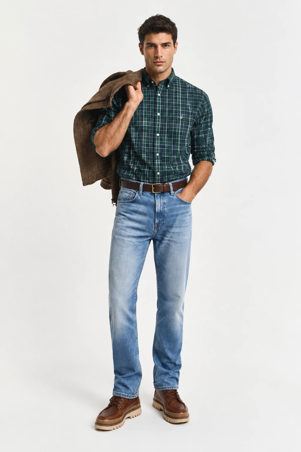 GNT Blue Green Check Shirt - view 4