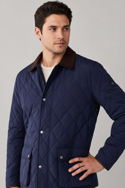 HKT Two Pocket Quilted Jacket - Blue