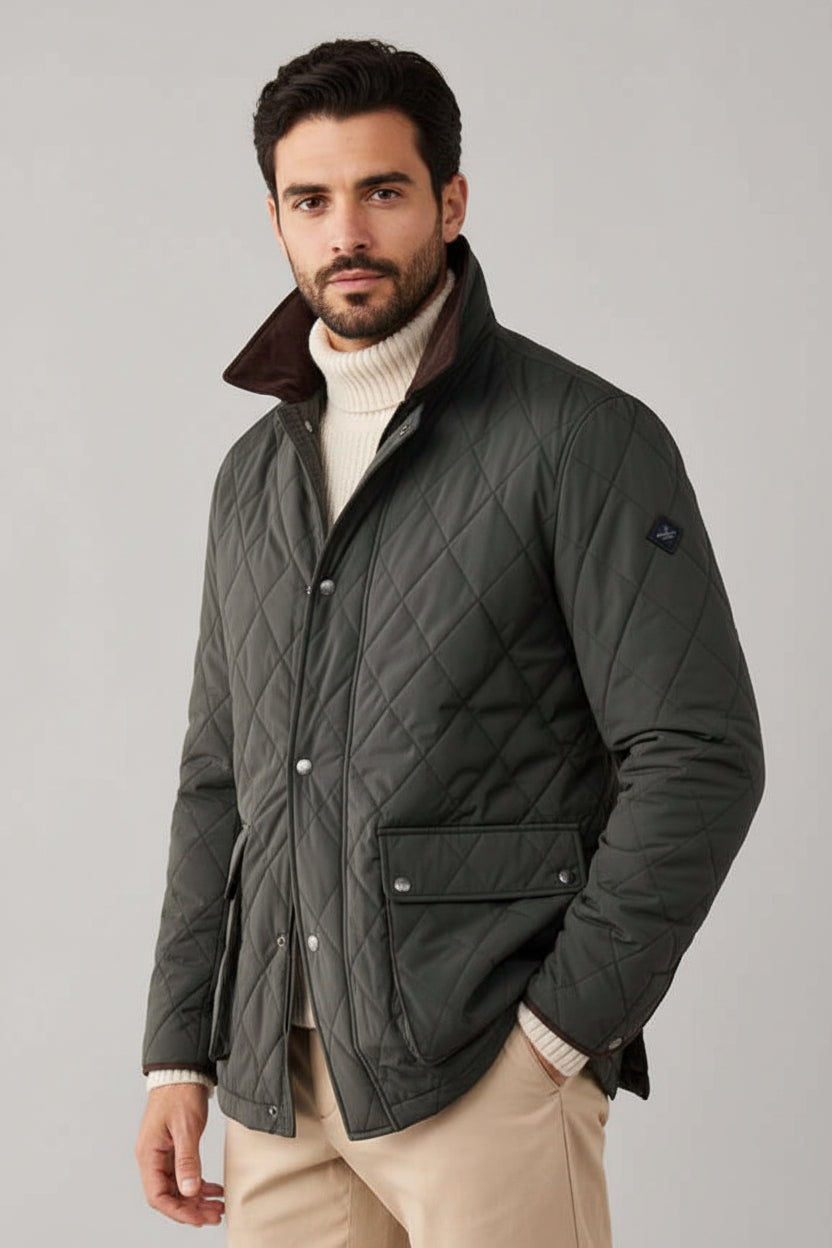 HKT Two Pocket Quilted Jacket - Olive