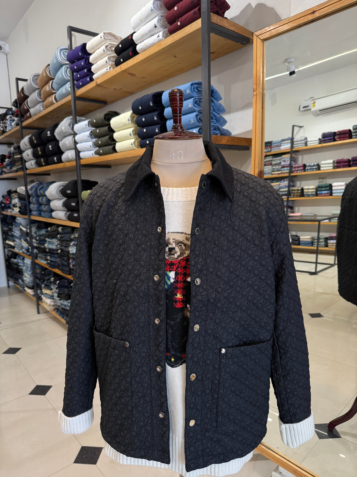 Moose Embroidery Jacket - Black - view 2