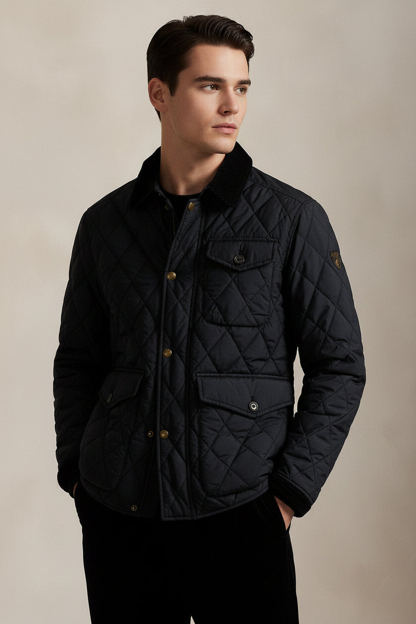 Quilted Three Pocket Jacket - Black - view 2
