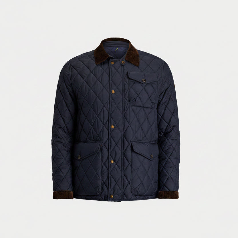 Quilted Three Pocket Jacket - Blue