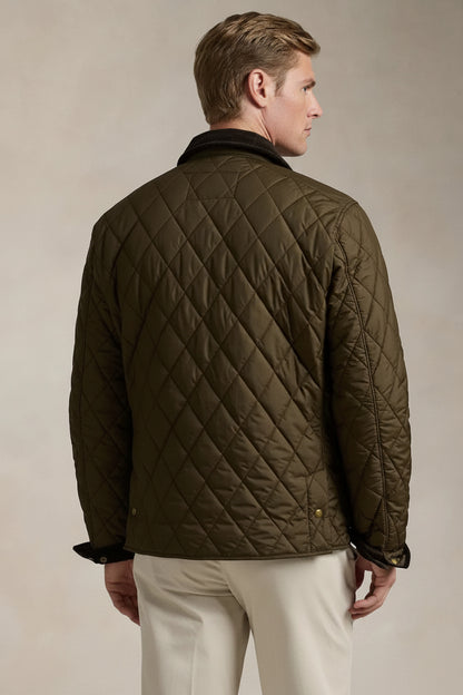 Quilted Three Pocket Jacket - Brown - view 2