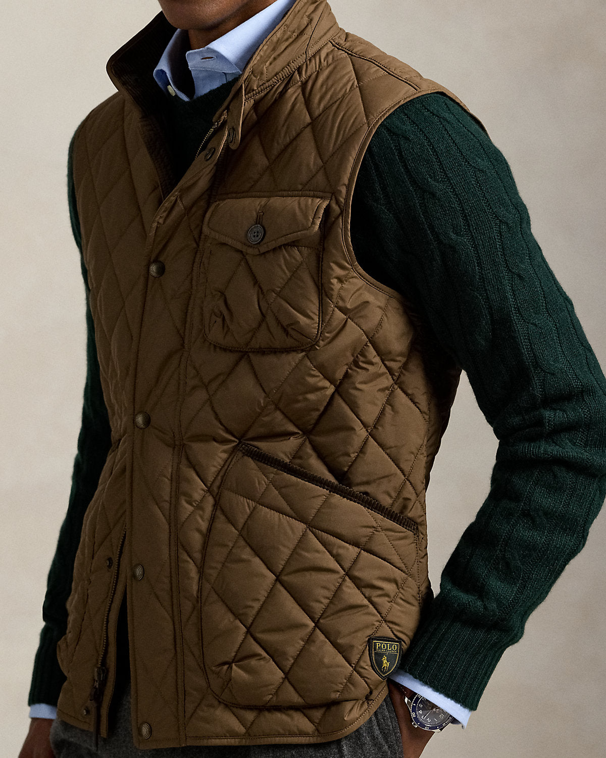 RI Quilted Half Jacket - Beige - view 2