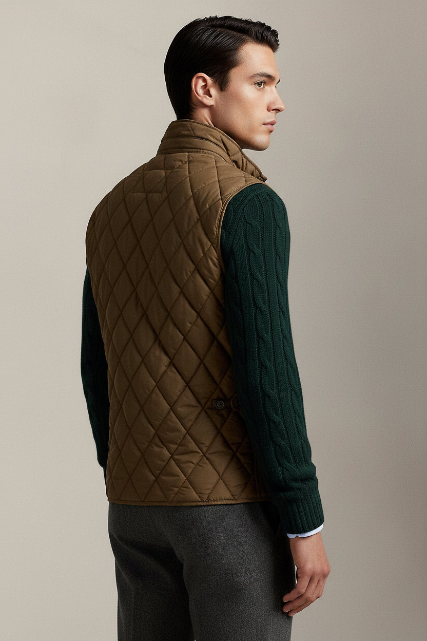 RI Quilted Half Jacket - Beige - view 3