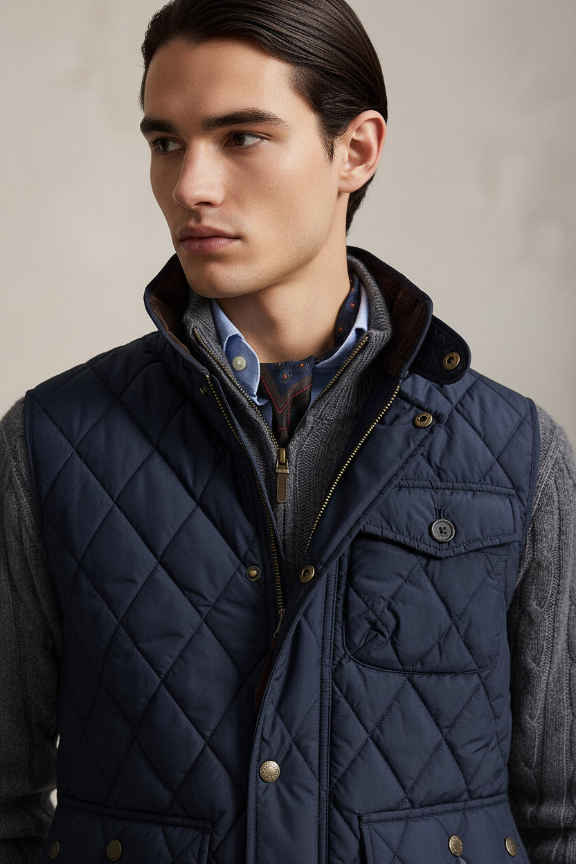 RI Quilted Half Jacket - Blue - view 2